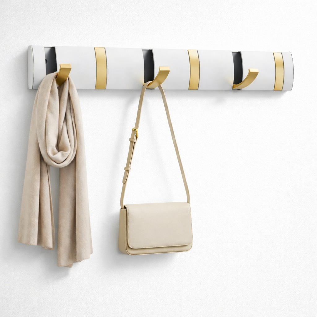 Perchero de Pared con Ganchos Retráctiles