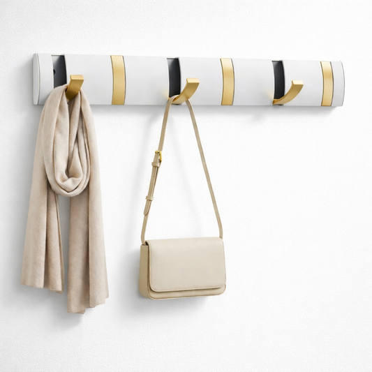 Perchero de Pared con Ganchos Retráctiles