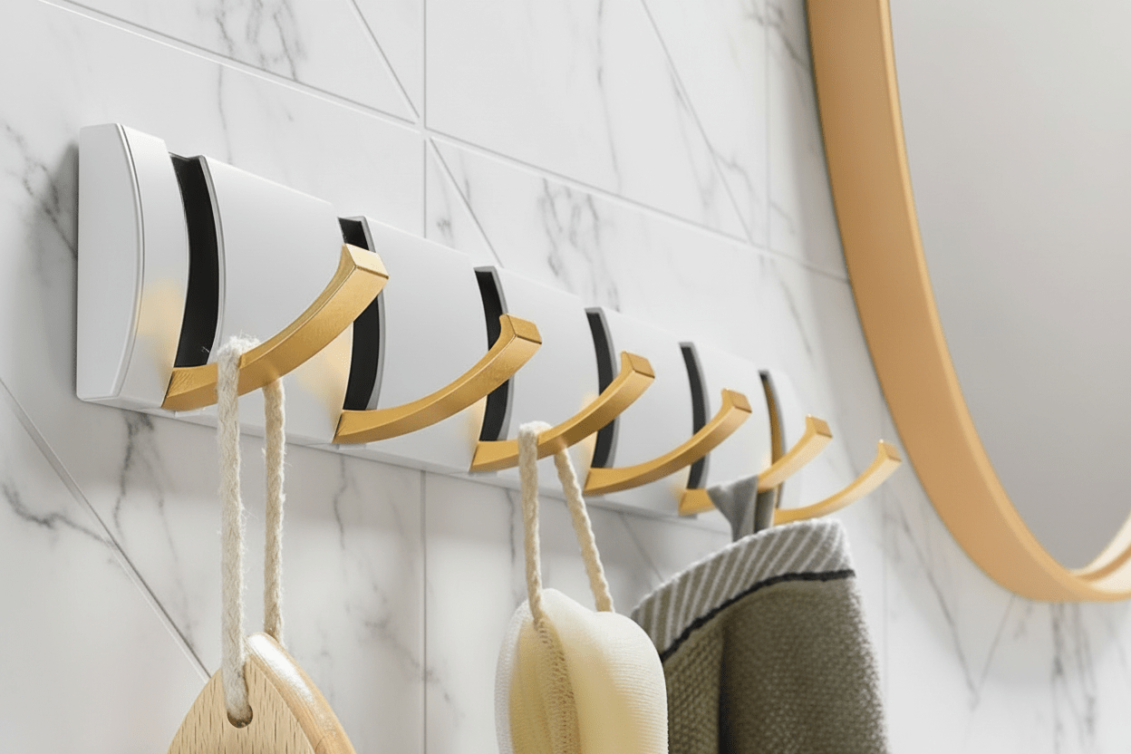 Perchero con fondo claro