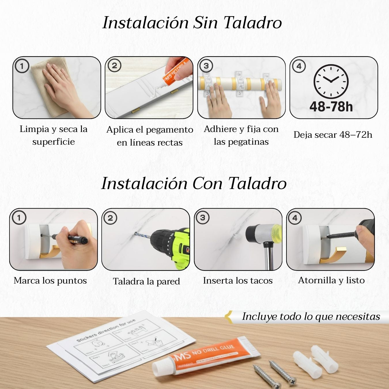 Perchero de Pared con Ganchos Retráctiles